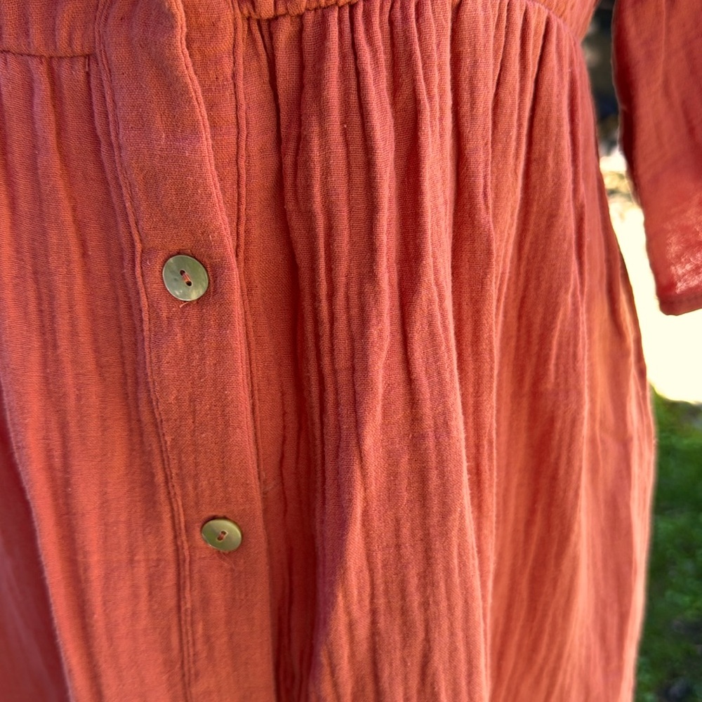 CHELSEA & THEODORE COTTON RUFFLES MIDI DRESS- S- NWT ! πππ - Picture 2 of 10